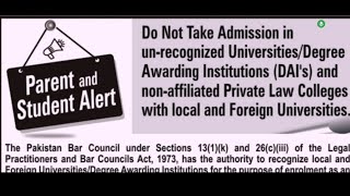 LLB amp LLM FOREIGN DEGREE ISSUES  PBC NOT VERIFY  REGISTRATION OF COLLEGES amp INSTITUTE  ALERT 🚨 [upl. by Icart]