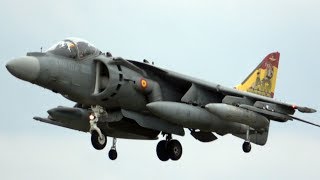 4Kᵁᴴᴰ RIAT 2019 Arrival 2x EAV8B Harrier IIs Spanish Navy [upl. by Awahsoj]