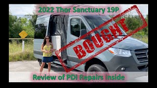 Ruby Adventure Mom reviews the PDI repairs for the 2022 Thor Sanctuary 19P [upl. by Niret]