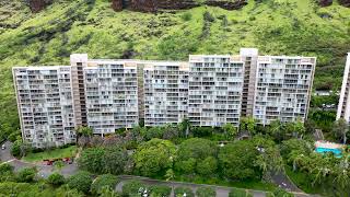 Aerial Video of Makaha Valley Towers Waianae HI [upl. by Ahsinad]