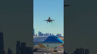 United States Jet Fighters F35 escorting Air Force One and landing [upl. by Phi]