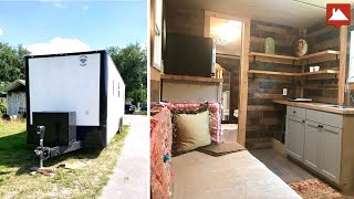 Can You Believe This Tiny House Used To Be A Toy Hauler [upl. by Yram]