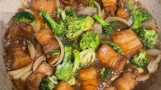 How to make pork belly with broccoli 🥦 easy and delicious 🤤 [upl. by Zane483]