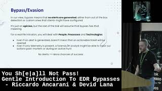 You Sheall Not Pass Gentle Introduction To EDR Bypasses  Riccardo Ancarani amp Devid Lana [upl. by Lederer]