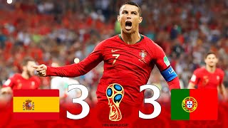 Portugal vs Spain 33 World Cup 2018 «حفيظ دراجي»Ronaldo hattrick  Goals amp Highlights [upl. by Arawaj]