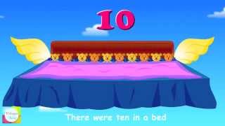 Ten In The Bed Nursery Rhyme With Lyrics  Animation Songs For Children [upl. by Brendis]