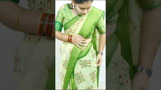 Perfect Tussar Silk Saree Draping Tutorial  Cotton Saree Draping with Perfect Pleats  Easy Drape [upl. by Arlyn]