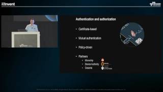 AWS architect features Mongoose OS on ESP8266 and ECC508A at reInvent 2016 [upl. by Lord690]