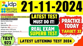 IELTS Listening Practice Test 2024 with Answers  21112024  Test No  923 [upl. by Einram]