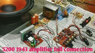 150 watt mono Amplifiers 2sc5200 and 1943 circuit connection with bass travel amp microphone [upl. by Novi116]