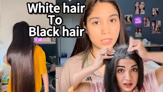 White hair  reverse grey hair  get back your black hair naturally [upl. by Havot]