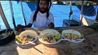 The Best Jamaican Food Ackee And Red Herring Cook Down In Coconut Juice And Roast Breadfruit [upl. by Alurta615]