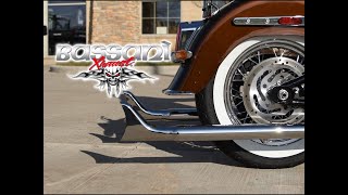 Bassani True Dual Fishtail exhaust on 2019 Softail Deluxe  Sound Clip [upl. by Anuhsal]