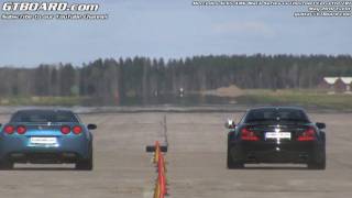 1080p Mercedes SL65 Black Series vs Corvette ZR1 exxteriour camera [upl. by Yelsiap]