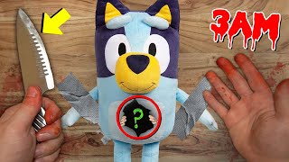 CUTTING OPEN HAUNTED BLUEY DOLL AT 3 AM WHATS INSIDE [upl. by Banwell]