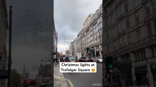 Beautiful Christmas lights set at London Trafalgar Square 😍 christmas london shorts shortsfeed [upl. by Gotthelf]