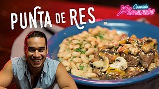 Puntas de Res con Hongos y Habichuelas Blancas  Comida Picante [upl. by Kiehl638]