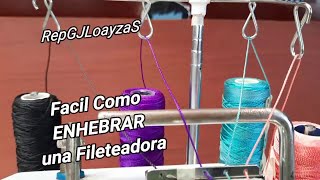 Facil Como Enhebrar una Fileteadora Casera Overlock FN2 4D B pide tu plano 3 hilos corto y ancho [upl. by Annaear]