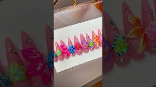 Press on nail art designs 3dflowers nailart pressonnailsbusiness [upl. by Macintyre]