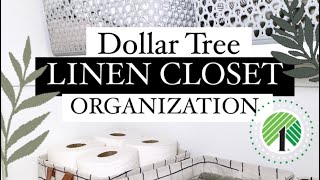 Dollar Tree ✨LINEN CLOSET✨ organization [upl. by Januisz]