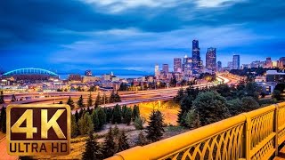 4K Urban Relaxation Video  15 Hours City Sounds  Night Seattle from Dr Jose Rizal Park [upl. by Ennagrom]