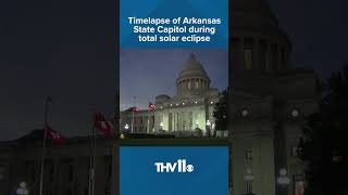 Timelapse of Arkansas State Capitol during total solar eclipse [upl. by Aerdnek]