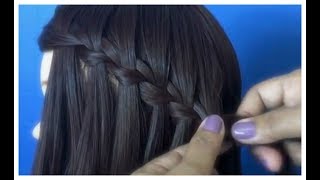 APRENDE COMO HACER LA TRENZA DE CASCADA DE LA MANERA MAS FACIL [upl. by Mirella150]