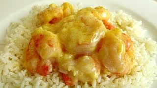 GARLIC CREAM KING PRAWNS RECIPE [upl. by Annaehr]