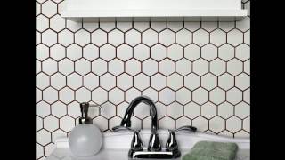 Hexagon White Matte Porcelain Mosaic Tile [upl. by Eulalie]