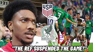 THE MOMENT USA VS MEXICO GOT UNBELIEVALBY HOSTILE 4 RED CARDS amp FAN ALTERCATIONS [upl. by Nidya]