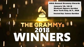 Grammys 2018  ALL WINNERS  The 60th Grammy Awards 2018  Jan 28th 2018  ChartExpress ReUpload [upl. by Jo185]