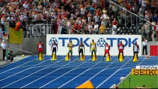 LeichtathletikWM 2009 Berlin 100 Meter Männer Finale am 16082009 Usain Bolt Weltrekord HD [upl. by Paine]