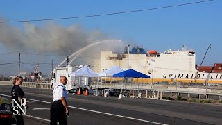 Coast Guard opens hearings into fatal Port Newark ship fire [upl. by Eberto587]