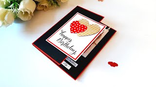 Beautiful Handmade Birthday card  DIY Greeting card for Birthday  Tutorial [upl. by Riffle]