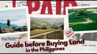 GUIDE to BUYING LAND in the Philippines [upl. by Anitnegra]