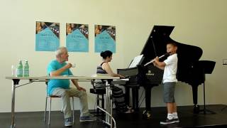 Masterclass with Sir James Galway Part I Julin Cheung age 9 playing Chaminade Concertino [upl. by Suiraj447]