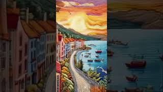 punch needle embroidery：Amalfi Italy [upl. by Cherey]