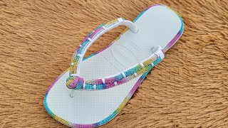 Chinelo Bordado Strass Meia Cana [upl. by Ailaza]