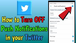 How to Turn OFF Push Notifications in your Twitter [upl. by Sirrot493]