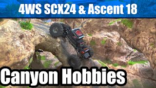 Canyon Hobbies Crawler Courses  Tiny Truck Travels scx24 ascent18 4ws [upl. by Yelime]