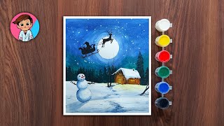 Tutorial ⛄ christmas drawing with 20 Rs watercolor [upl. by Savina]