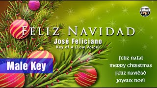 Feliz Navidad  Karaoke  Male Key A [upl. by Llehsim173]