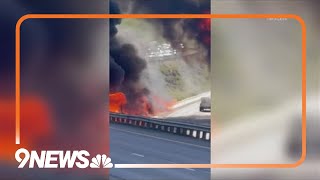 Latest headlines  1 killed in crash fire on I70 near Golden [upl. by Kamerman]