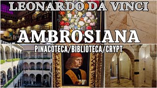 MILAN Ambrosiana Pinacoteca and Biblioteca San Sepolcro Crypt LEONARDO DA VINCI Codex Atlanticus [upl. by Alym]