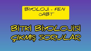 11 BİTKİ BİYOLOJİSİ ÇIKMIŞ SORULAR  FENBİYOLOJİ ÖABT [upl. by Eerac]