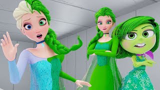 Elsa Frozen  Disgust Transformation  Inside Out 2 Animation [upl. by Noemys535]