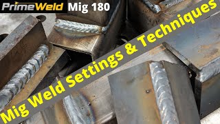 Prime weld Mig 180 settings and techniques [upl. by Narmak]