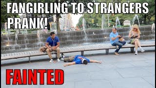 FANGIRLING TO STRANGERS PRANK fainted [upl. by Kristal]