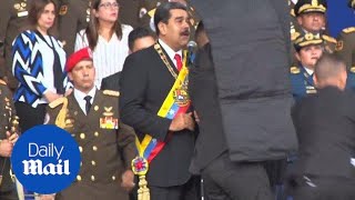 Police shield Venezuelas President after assassination attempt [upl. by Blanch]