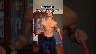 Nunchaku  Figure 8 Spin Tutorial taekwondo shorts [upl. by Nwahsat]